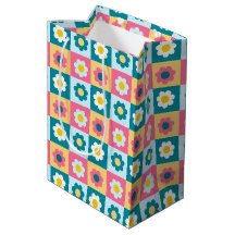 Retro Cute colorful Pastel Flowers Pattern 