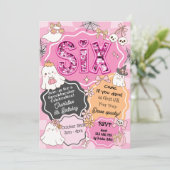 Retro Cute Ghost Spooky Halloween Invitation 招待状 (スタンド正面)