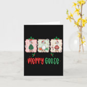 Retro Cute Goosmas Christmas Funny Just A Merry Go カード (黄色い花)