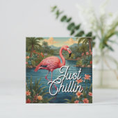 Retro cute pink flamingo tropical paradise   (スタンド正面)