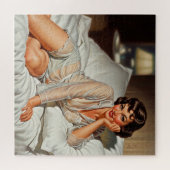 Retro Cute Woman '50 Pin-up ジグソーパズル (横)