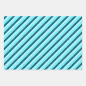 Retro Cyan Chic Wrapping Paper ラッピングペーパーシート (正面3)