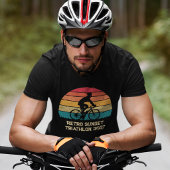 Retro Cycling Sunset Custom Triathlon Tシャツ