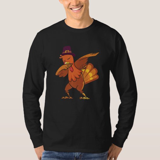 Retro Dabbing Turkey Family Matching Thanksgiving Tシャツ (正面)