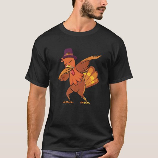 Retro Dabbing Turkey Family Matching Thanksgiving  Tシャツ (正面)