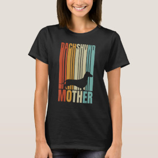 Retro Dachshund Mother  Dog Woman Tシャツ