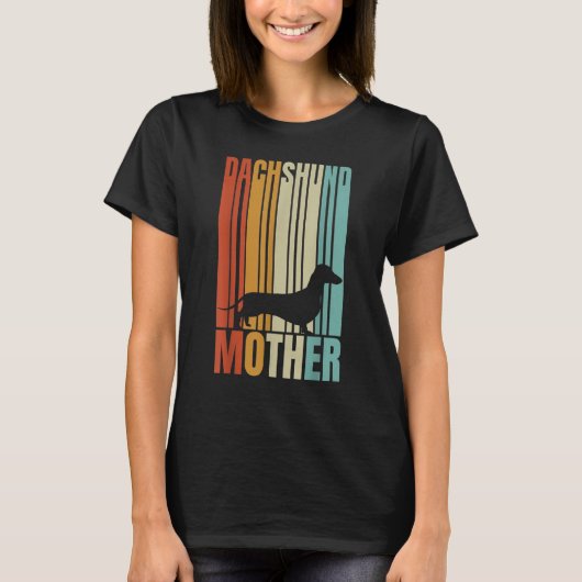 Retro Dachshund Mother  Dog Woman Tシャツ (正面)