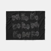 Retro Dachshund Witch Dog Soky Season Halloween Fu フリースブランケット (正面(横))