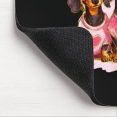 Retro Dachshund With Heart Sungles Valentine's Day マウスパッド (コーナー)