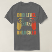 Retro Dad Level Unlocked New Daddy Gaming Lover Fa Tシャツ (デザイン正面)