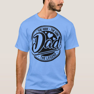 Retro Dad The Man The King The Legend Papa Fathers Tシャツ