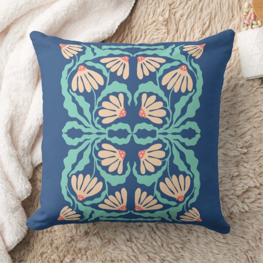 Retro Daisies Birth Flower April クッション (ブランケット)