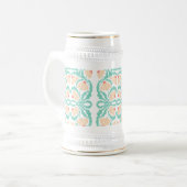 Retro Daisies Birth Flower April ビールジョッキ (正面左)