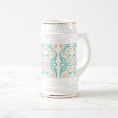 Retro Daisies Birth Flower April ビールジョッキ (正面右)