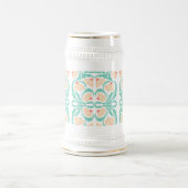Retro Daisies Birth Flower April ビールジョッキ (中央)