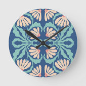 Retro Daisies Birth Flower April ラウンド壁時計 (正面)