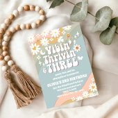 Retro Daisy 3rd Birthday Invitation 招待状