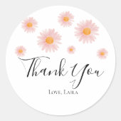 Retro daisy boho floral birthday thank you favor  ラウンドシール (正面)