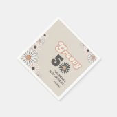 Retro Daisy Boho Terracotta Natural 50th Birthday スタンダードカクテルナプキン (角)