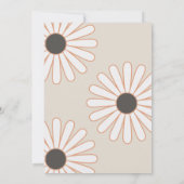 Retro Daisy Boho Terracotta Natural 50th Birthday 招待状 (裏面)