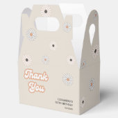 Retro Daisy Boho Terracotta Natural Birthday フェイバーボックス (オープン)