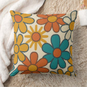 Retro Daisy Floral Mother’s Day  クッション (ブランケット)