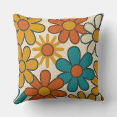 Retro Daisy Floral Mother’s Day  クッション (裏面)