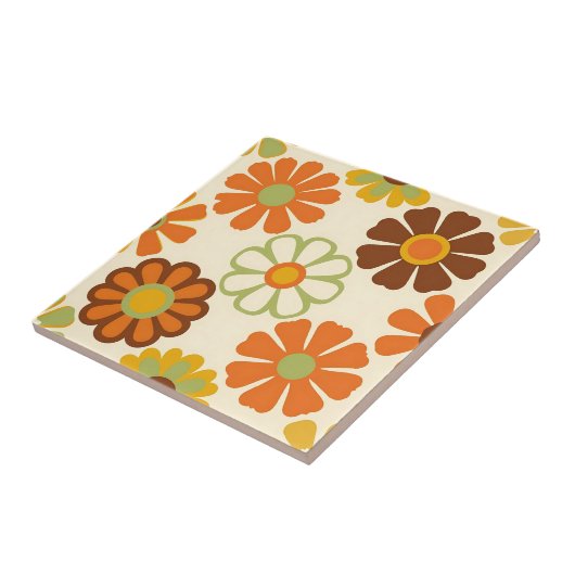 Retro Daisy Floral Pattern タイル (側面)