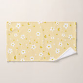 Retro Daisy Floral Pattern Yellow and Pink バスタオルセット (ハンドタオル)