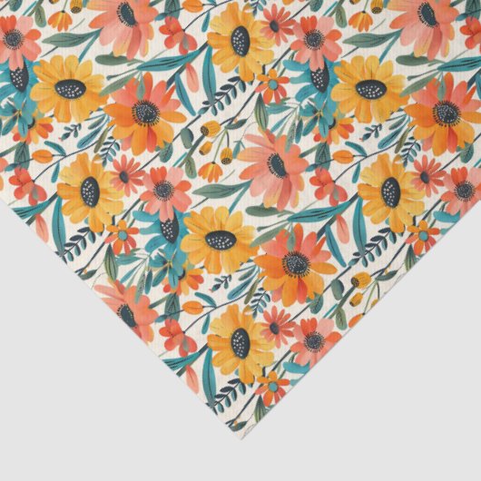 Retro Daisy Floral Tissue Paper 薄葉紙 (詳細)