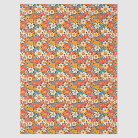 Retro Daisy Floral Tissue Paper 薄葉紙 (正面)