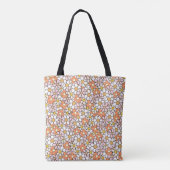 Retro Daisy Flower Pattern Tote Bag-Pink & Orange トートバッグ (裏面)