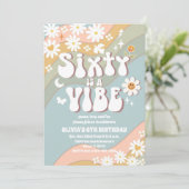 Retro Daisy Kids Birthday Invitation 招待状 (スタンド正面)