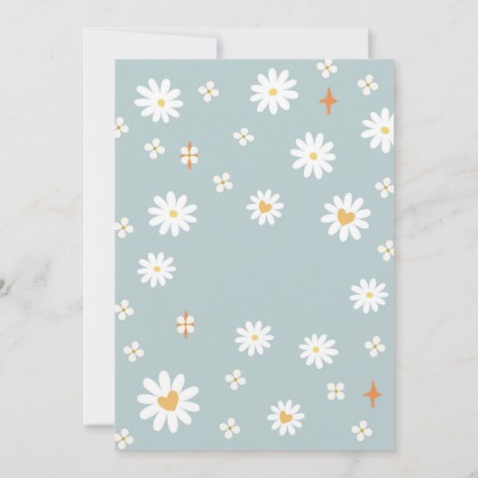 Retro Daisy Kids Birthday Invitation 招待状 (裏面)