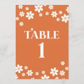 Retro daisy orange bridal shower table number 招待状 (裏面)