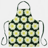 Retro  daisy pattern  in  dark green エプロン (正面)