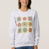Retro Daisy Sweatshirt – Cute Floral Shirts スウェットシャツ (正面)