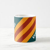 Retro Dark Teal Splash Stripes with Name コーヒーマグカップ (中央)