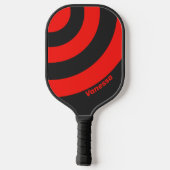 Retro Dark Three Circle Stripe with Name ピックルボールラケット (裏面)