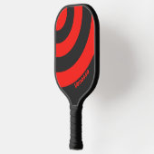 Retro Dark Three Circle Stripe with Name ピックルボールラケット (左)