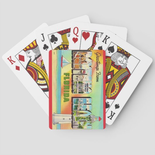 Retro Daytona Beach Postcard Playing Cards トランプ (裏面)