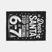 Retro Dear Santa Please Make Them Stop Saying 6-7 フリースブランケット (正面(横))