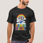 Retro Death Metal Cat Rainbow Tシャツ (正面)