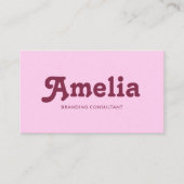 Retro Decorative Minimalist Pink 名刺 (正面)