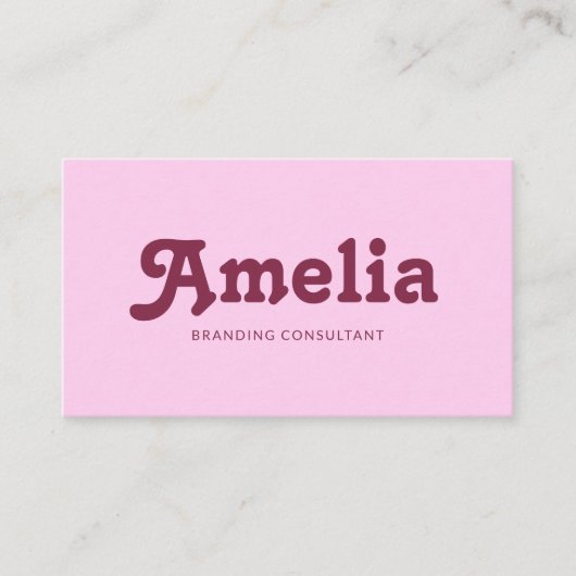 Retro Decorative Minimalist Pink 名刺 (正面)