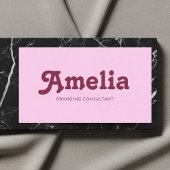 Retro Decorative Minimalist Pink 名刺