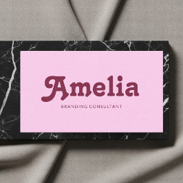 Retro Decorative Minimalist Pink 名刺