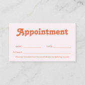 Retro Decorative Minimalist Pink Orange 予約カード (正面)