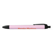 Retro Decorative Pink Orange Pen 黒ボールペン (トップ)