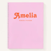 Retro Decorative Simple Pink Orange ノートブック (正面)